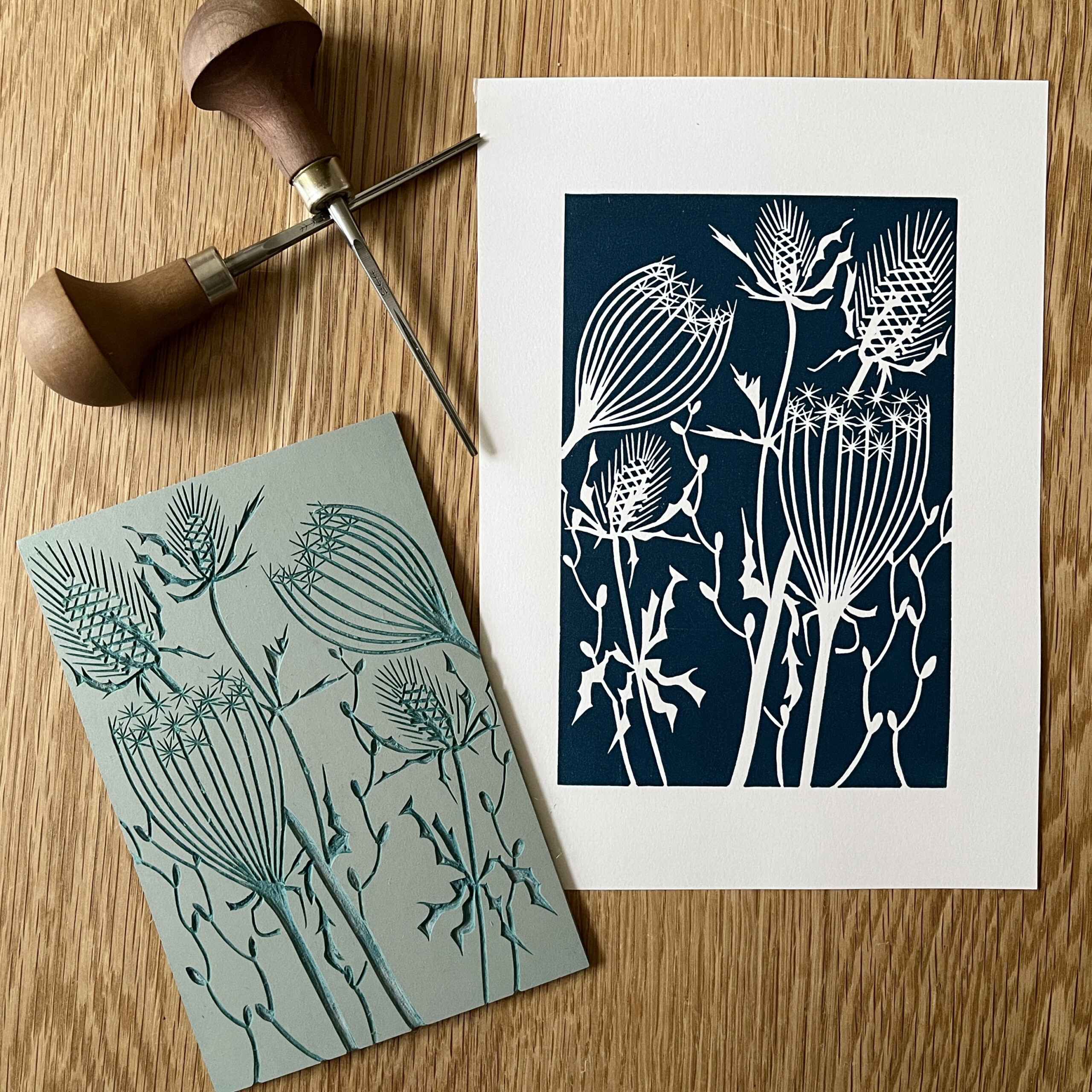 Introduction to linocut printing, 1 x 2.5hr group workshop, 4-6 people (studio session)
